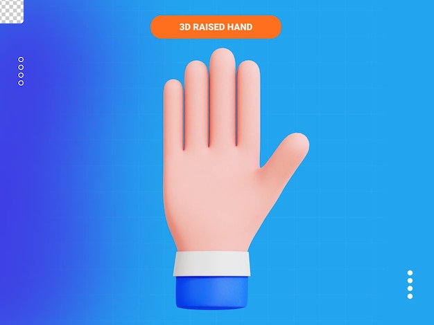 Raised hand front 3d icon