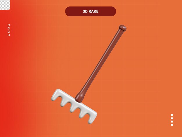 PSD rake 3d icon