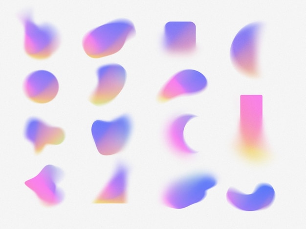 Rakeiset verkkogradientti-blob-muodot