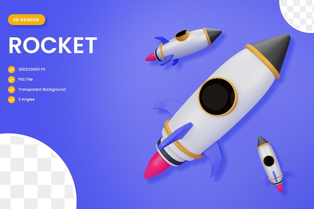 Raket 3d pictogram illustratie