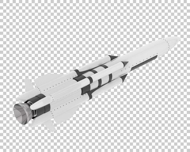 PSD raket op transparante achtergrond 3d-rendering illustratie