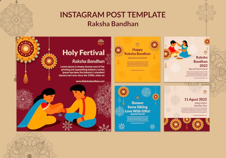 PSD raksha bandhan celebration instagram posts collection
