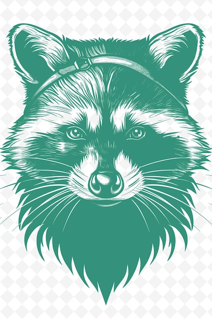 PSD rakun z maską bandyta i podstępnym wyrazem twarzy poster de animals sketch art vector collections