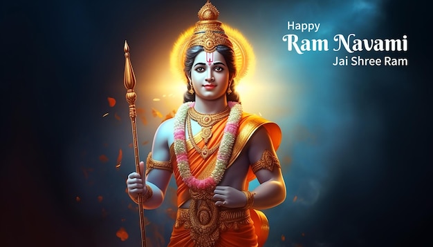 Ram navami background with lighting