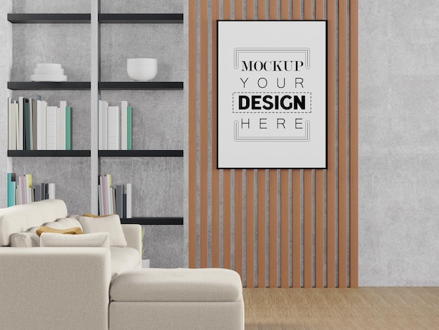Rama plakatowa w salonie Psd Mockup