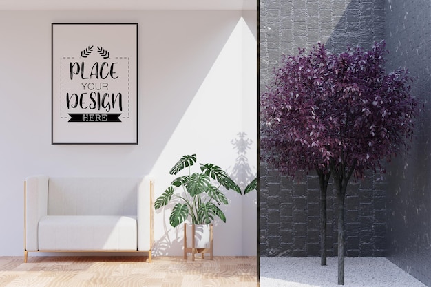 Rama Plakatowa W Salonie Psd Mockup