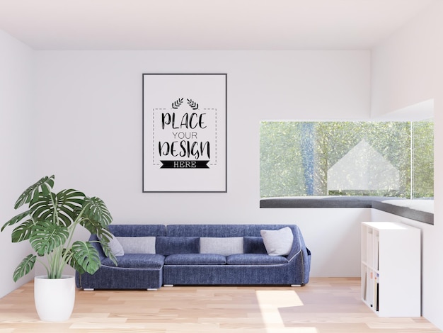 Rama plakatowa w salonie Psd Mockup