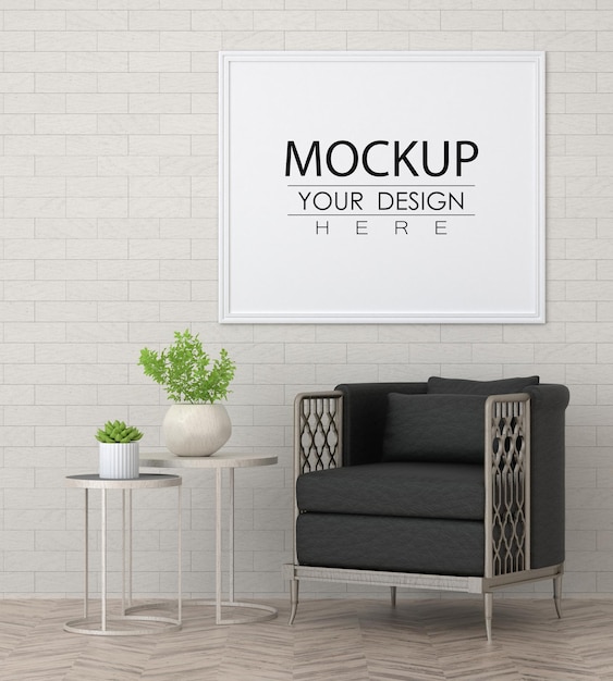 Rama Plakatowa W Salonie Psd Mockup