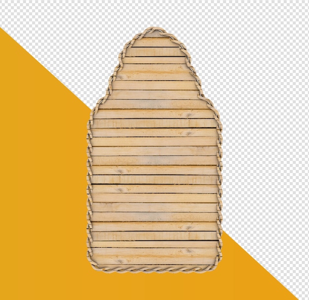 PSD rama zaokrąglona w realistycznym renderowaniu drewna w 3d