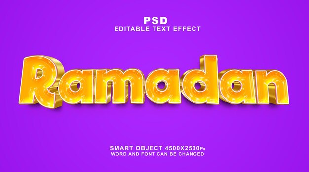 PSD ramadan 3d edytowalny efekt tekstowy szablon photoshop