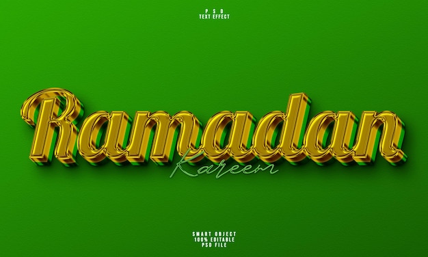 Ramadan 3d edytowalny efekt tekstowy
