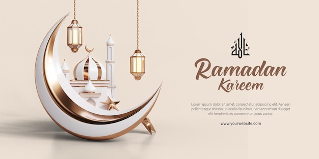 Ramadan 3d szablon transparent mediów społecznościowych