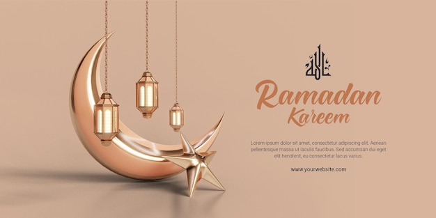 Ramadan 3d szablon transparent mediów społecznościowych