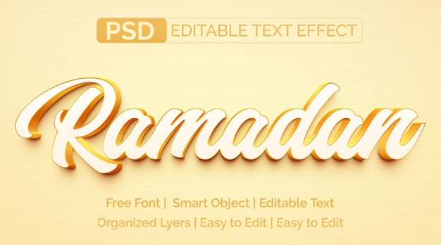 PSD file psd stile ramadan 3d text effect layer