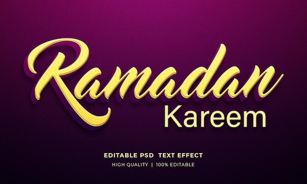 Ramadan 3d text effect psd mockup