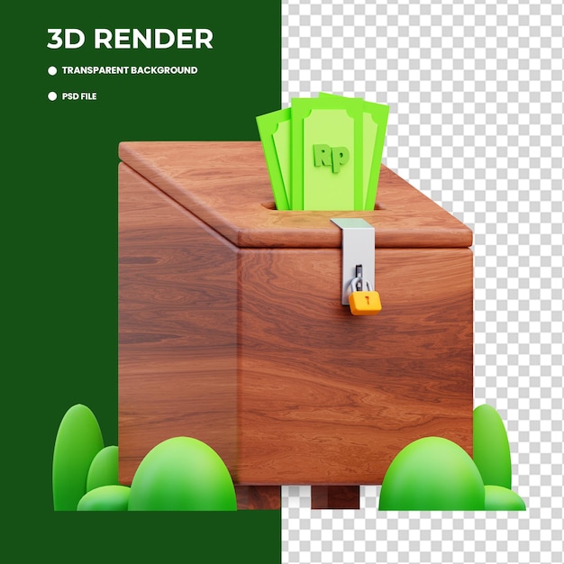 PSD 라마단 자선 3d 일러스트레이션