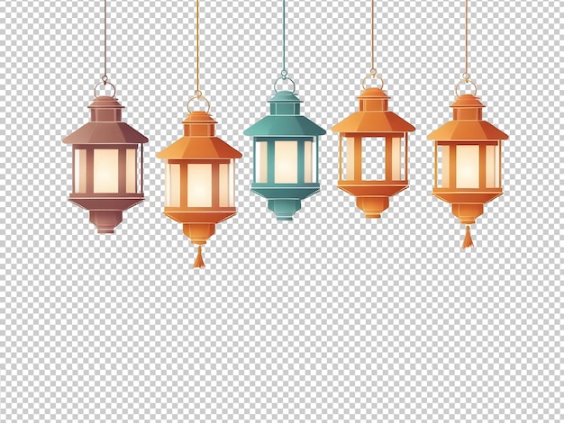 Ramadan beautiful lantern hanging style on transparent background