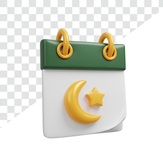 Ramadan calender illustration wiith lantern in minimalist 3d render