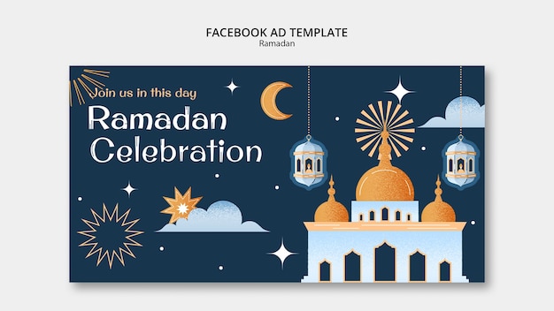 PSD modello di facebook per la celebrazione del ramadan