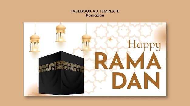 PSD template di facebook per la celebrazione del ramadan.