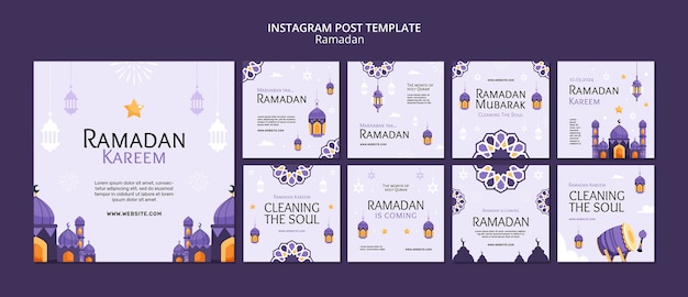 PSD post su instagram per la celebrazione del ramadan