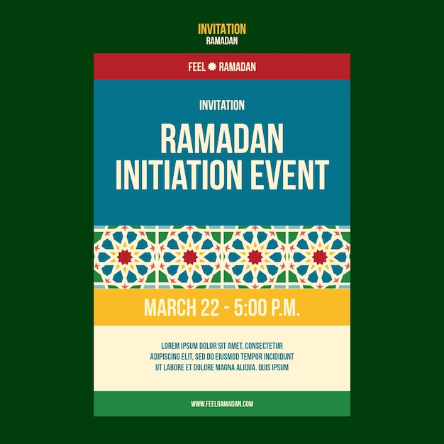 PSD ramadan celebration invitation template