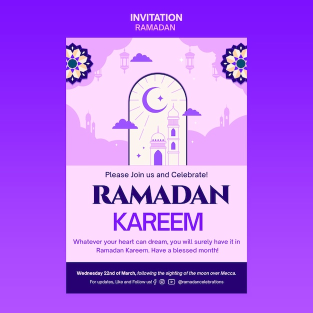 PSD ramadan celebration invitation template