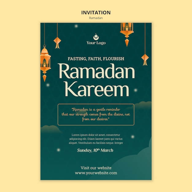 PSD ramadan celebration invitation template