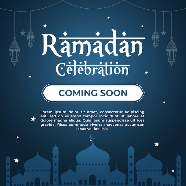 PSD Рамадан скоро дизайн с исламским красивым фоном premium psd