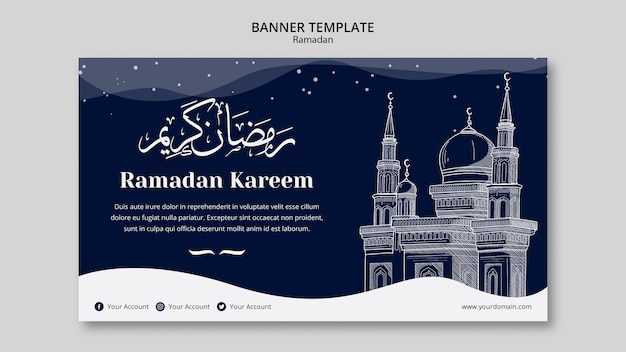 Modello di banner concetto ramadan