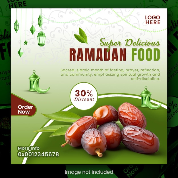 PSD ramadan dates fruits social media post template