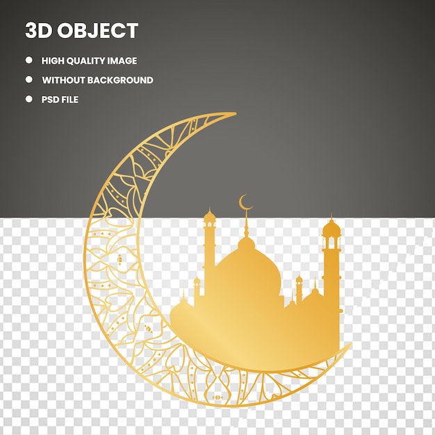 PSD ramadan decorations yellow mosque