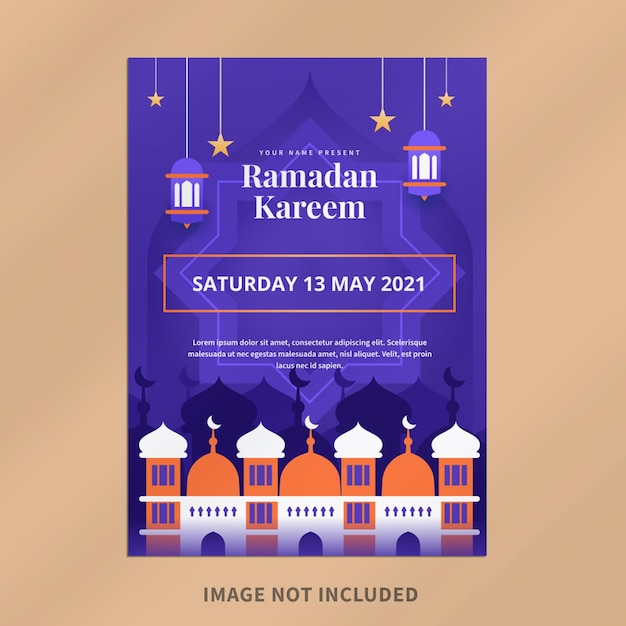 Modello di progettazione di poster digitale ramadan