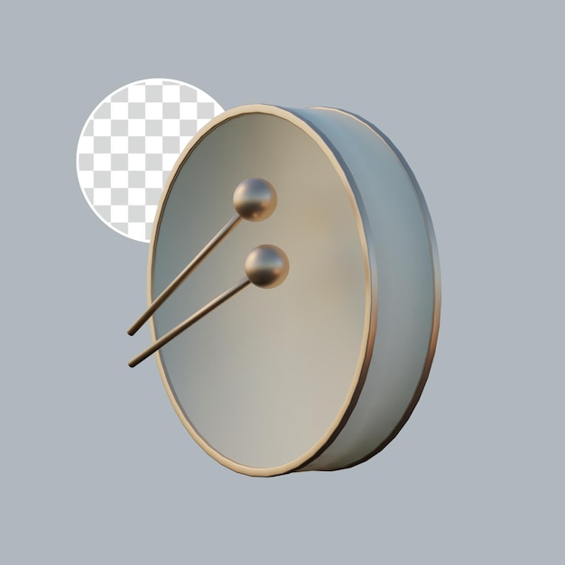 Ramadan Drums 3d render with transparent background