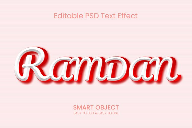 Ramadan efekt tekstowy 3d z różowym tłem
