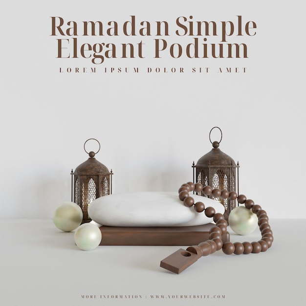 Podio naturale elegante e minimalista del ramadan