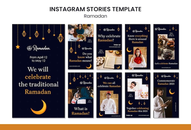 PSD modello di storie di instagram di eventi di ramadan