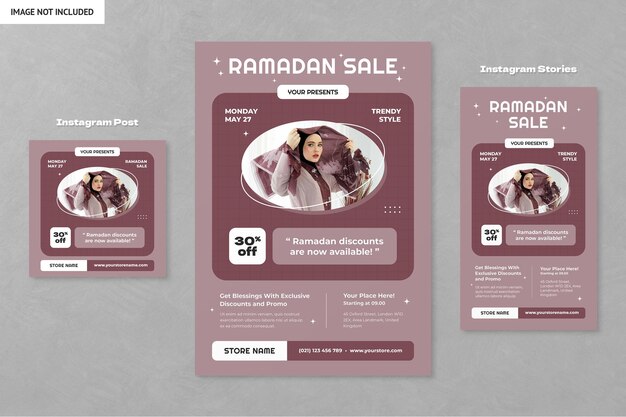 Ramadan Fashion Flyer Set Instagram Post Stories