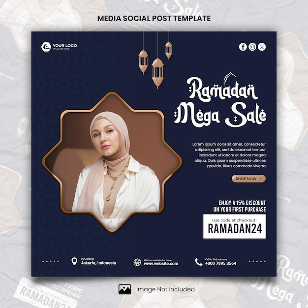 PSD ramadan fashion sale media social post template