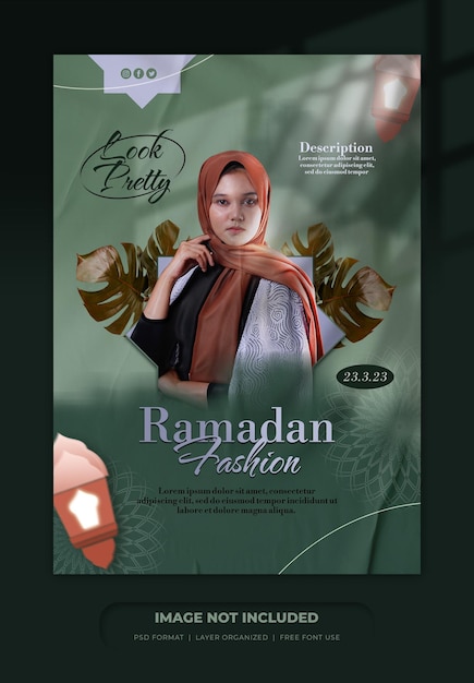 PSD ramadan fashion sale poster design template