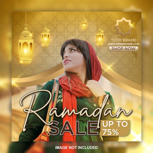 Ramadan fashion sale social media post template