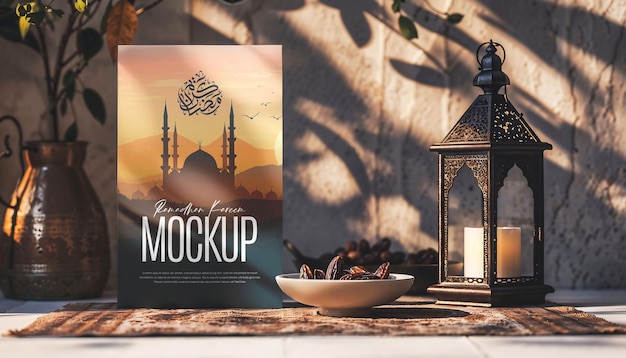 PSD ramadan flyer and poster mockup