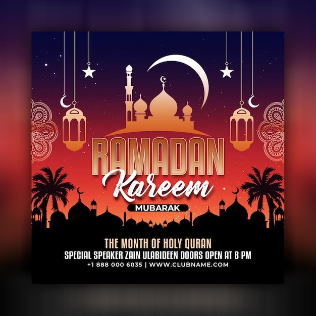 Ramadan flyer social media post template