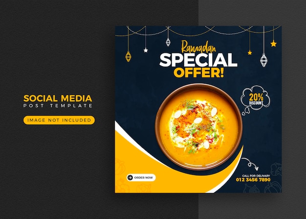 Ramadan food banner and social media post template design