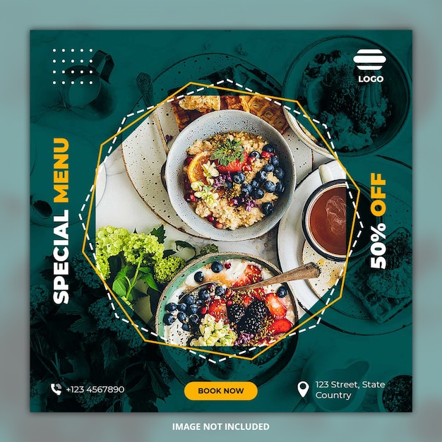 Ramadan food banner social media post templates