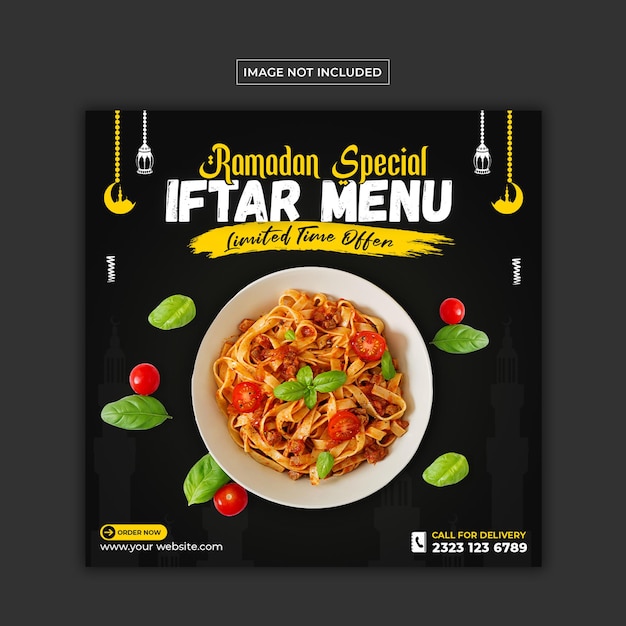 PSD ramadan food and iftar banner template design psd