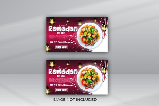 PSD ramadan food sale web banner design