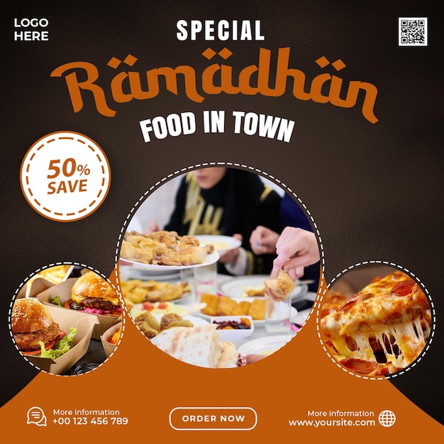 Ramadan Food Social Media Post Banner Template