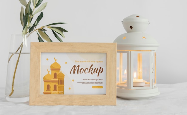 PSD mockup di design del telaio ramadan