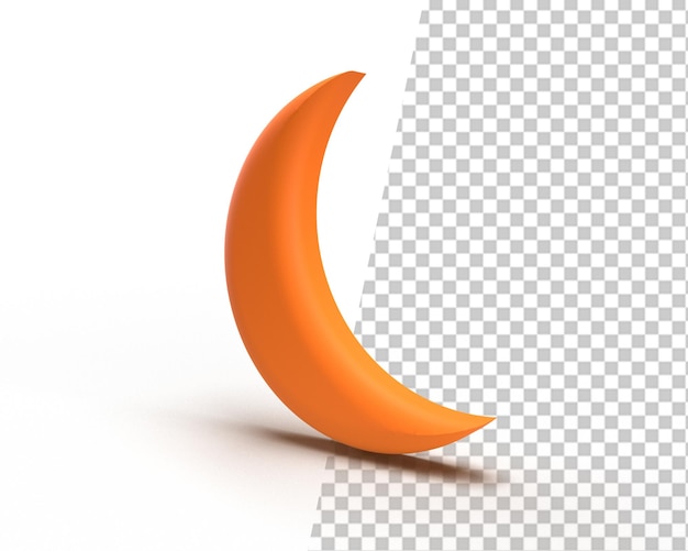 ramadan gold moon icon 3d render